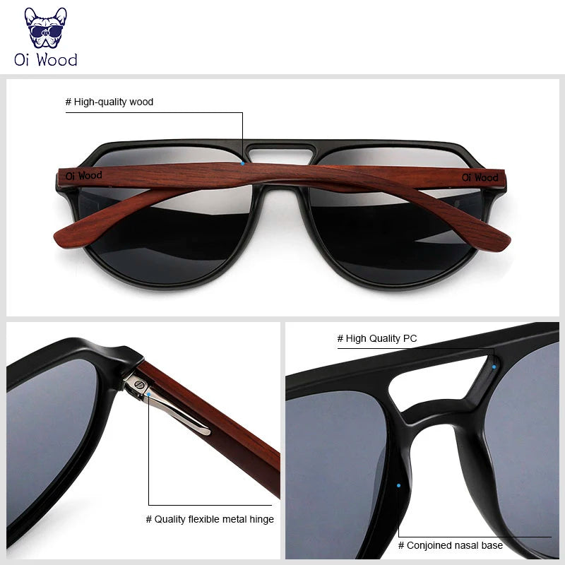 Oi wood brand natural wooden sunglasses for men women polarized oculos de sol