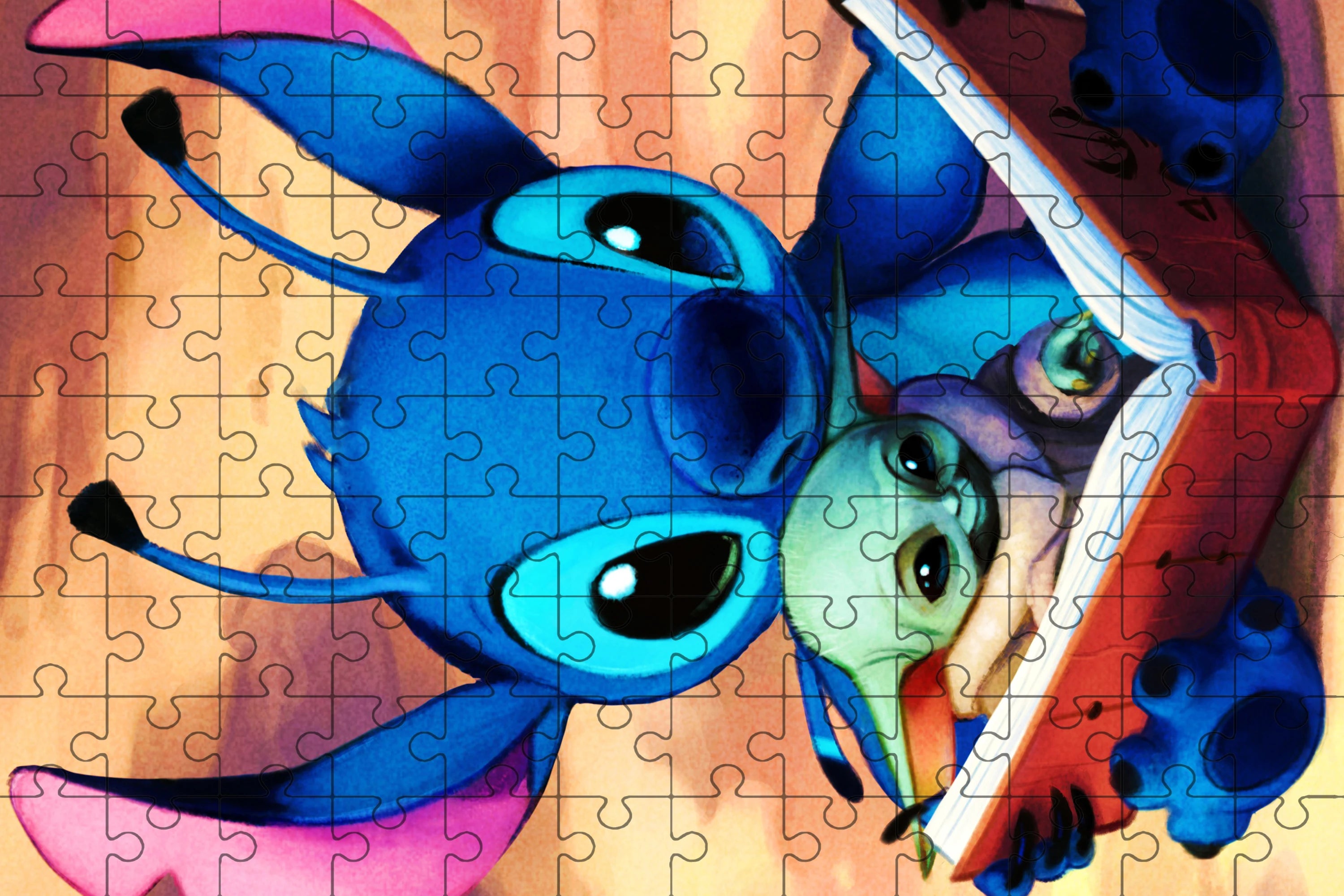 Disney stitch puzzle 108/200/300/500/1000 pieces game jigsaw toys gifts wooden high-quality floor puzzle - 108pieces-08