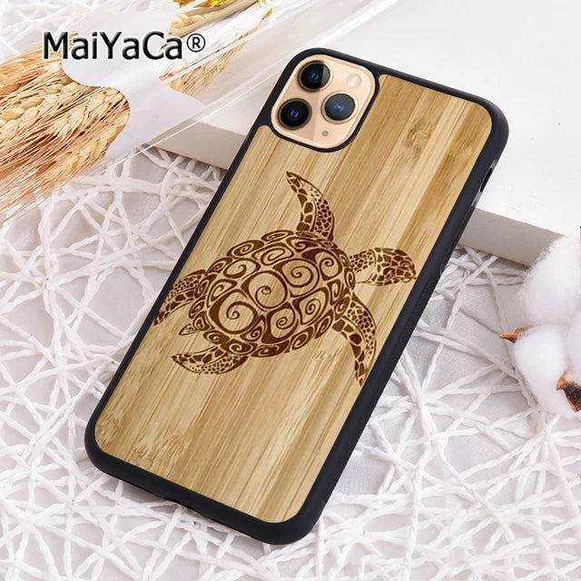Maiyaca natural bamboo wood phone case cover for iphone 17 air 16 15 plus 11 12 13 14 pro max shell coque - 006