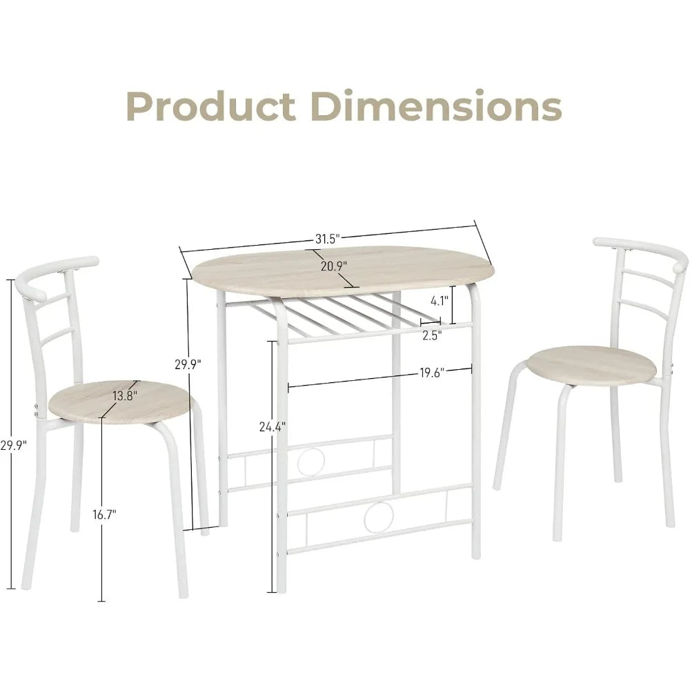 3 piece dining set,small kitchen table set for 2,breakfast set,kitchen wooden and 2 chairs small space/dining r