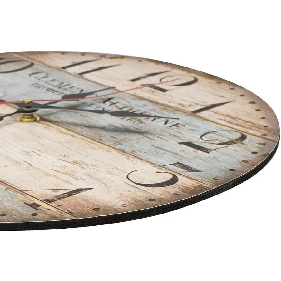 12 inch silent vintage wooden round wall clock arabic numerals rtic chic style home decor victo - united states