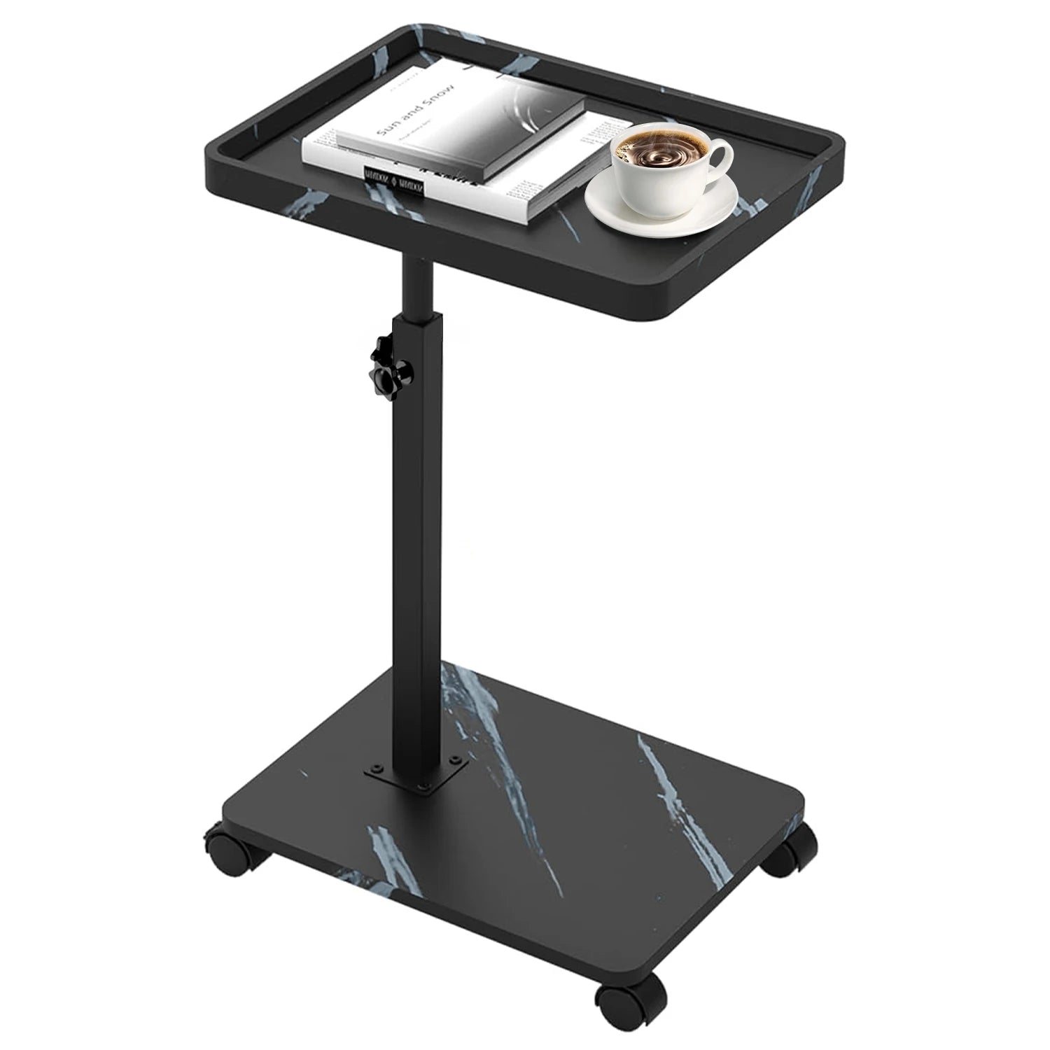 Wooden sofa corner table for living room bedroom movable small c-shape lifting side bedside laptop desk - germany