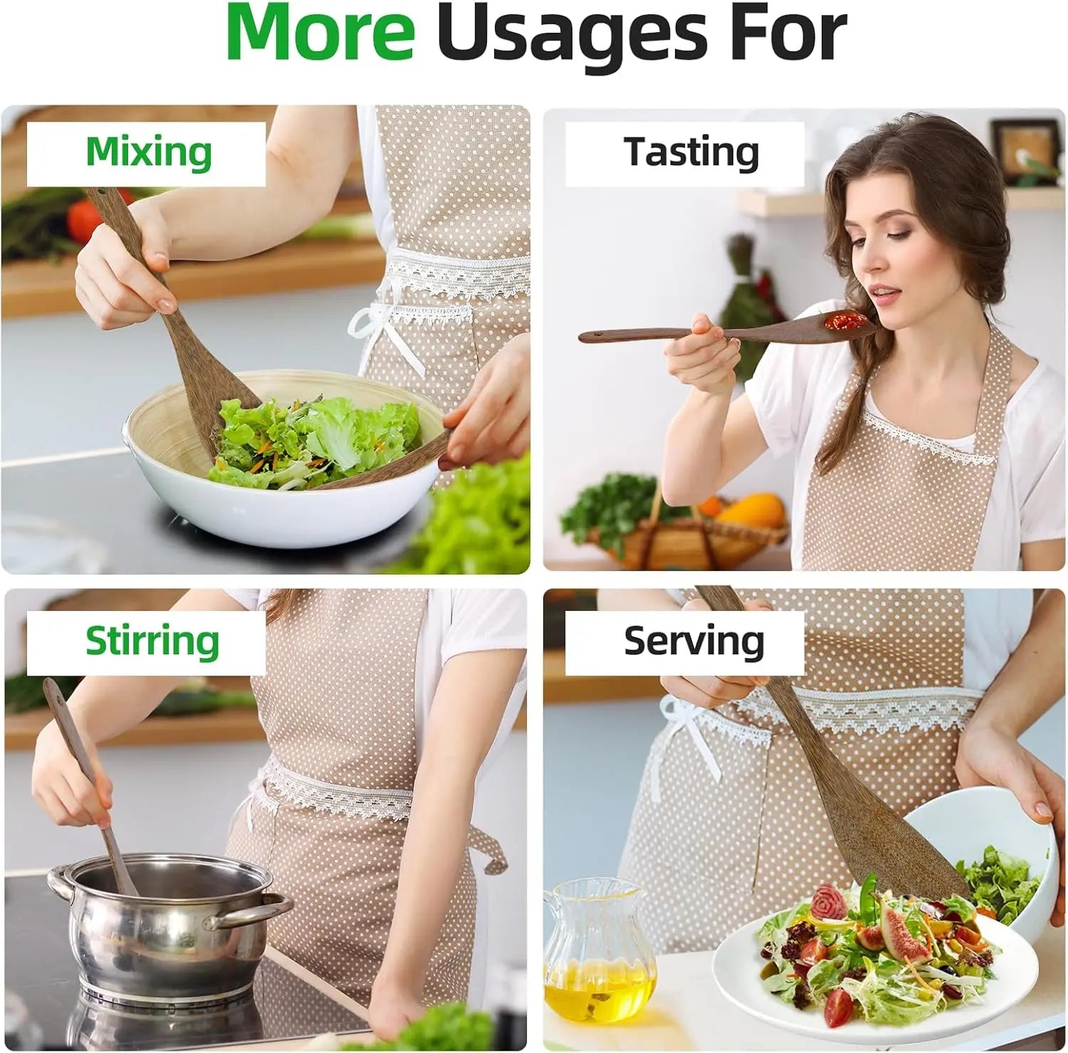 2pcs wooden spatula 12.8in flat frying spatulas long handle wood turner - united states