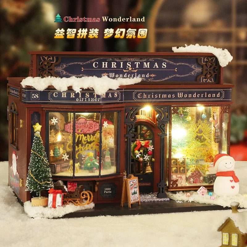 New diy christmas wonderland miniature kit - handcrafted 3d book nook model creative & black friday gift idea