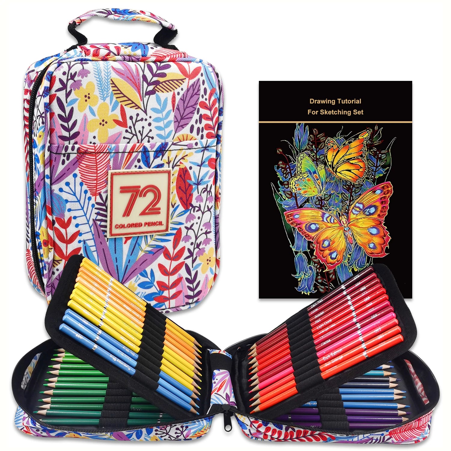 Oil colored pencils for adult coloring book,set of 72 color,zipper pencil slot case,with colored pencils