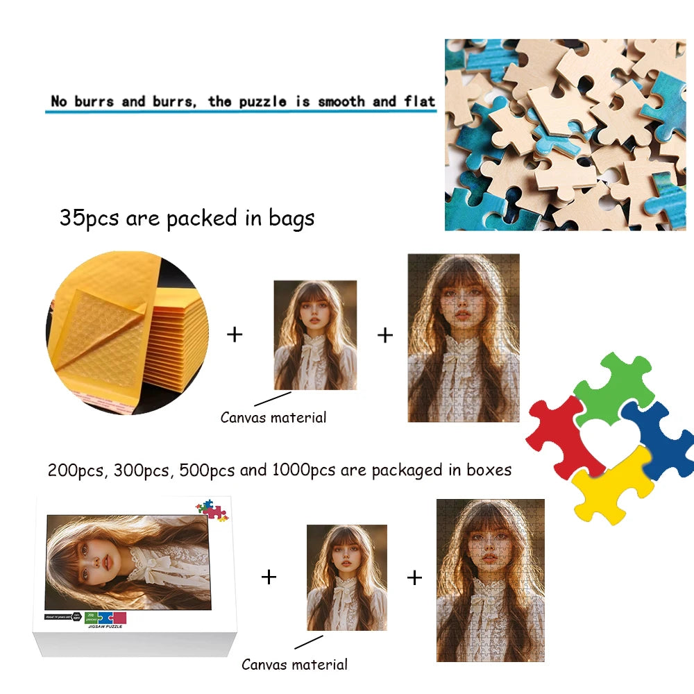 Custom puzzle 108/200/300/500/1000 pieces game jigsaw puzzlegift for yourself and your family wooden high-quality floor