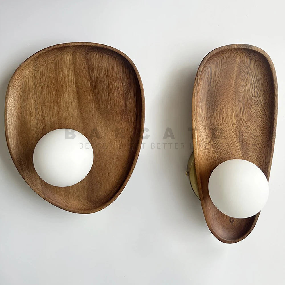 Natural wooden wall lamps home decorations art vintage retro lighting fixtures g4 bedroom living room corridor aside