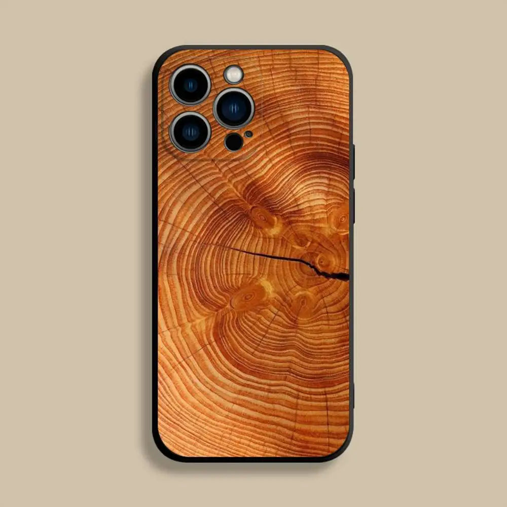 Natural wood phone case for iphone 17,16,15,14,13,12,pro,max,plus,e,se4,air,mini black soft cover - z3 / iphone13pro