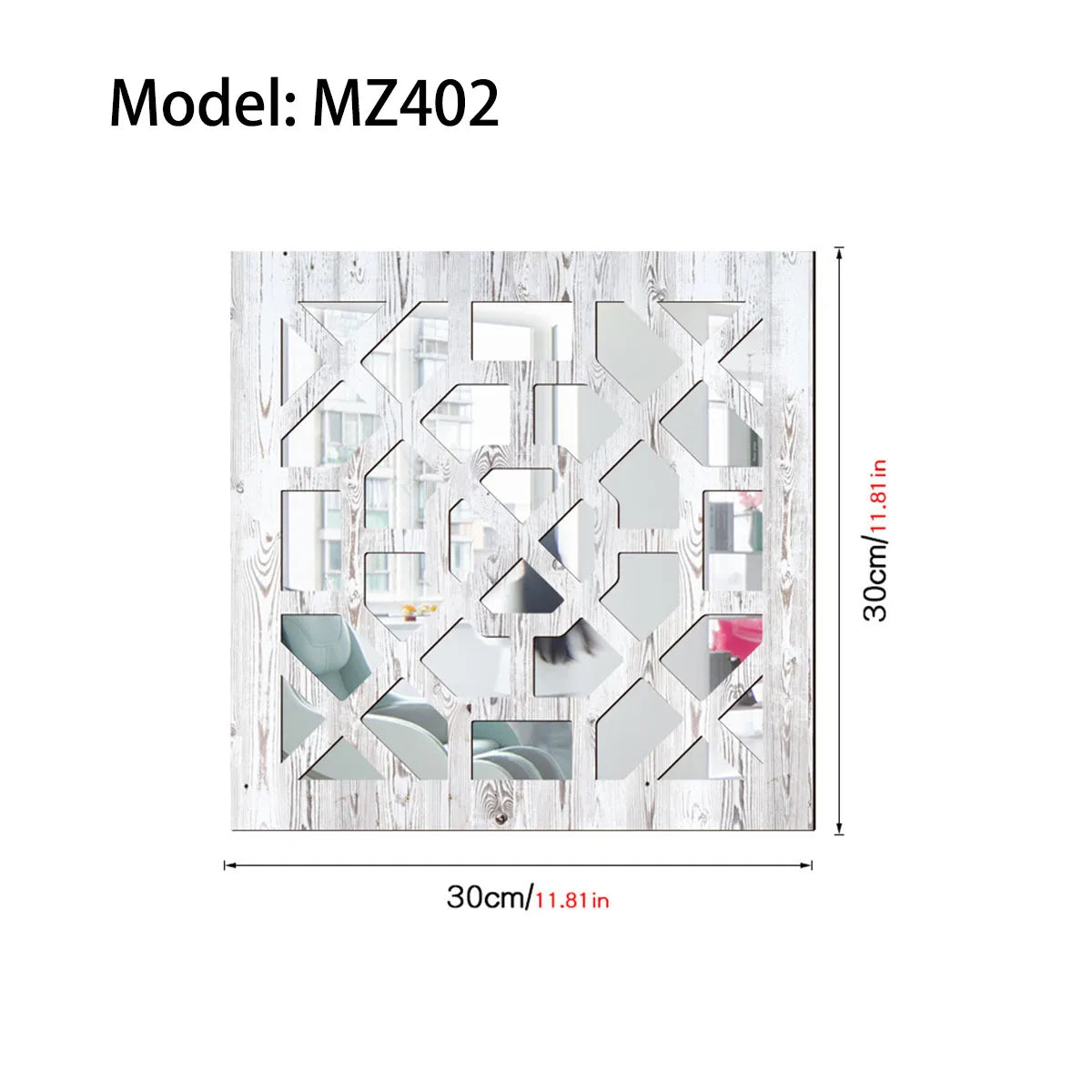 Rustic living room bedroom wall decor mirror wood farmhouse window frame hallway home decoration vintage decorative