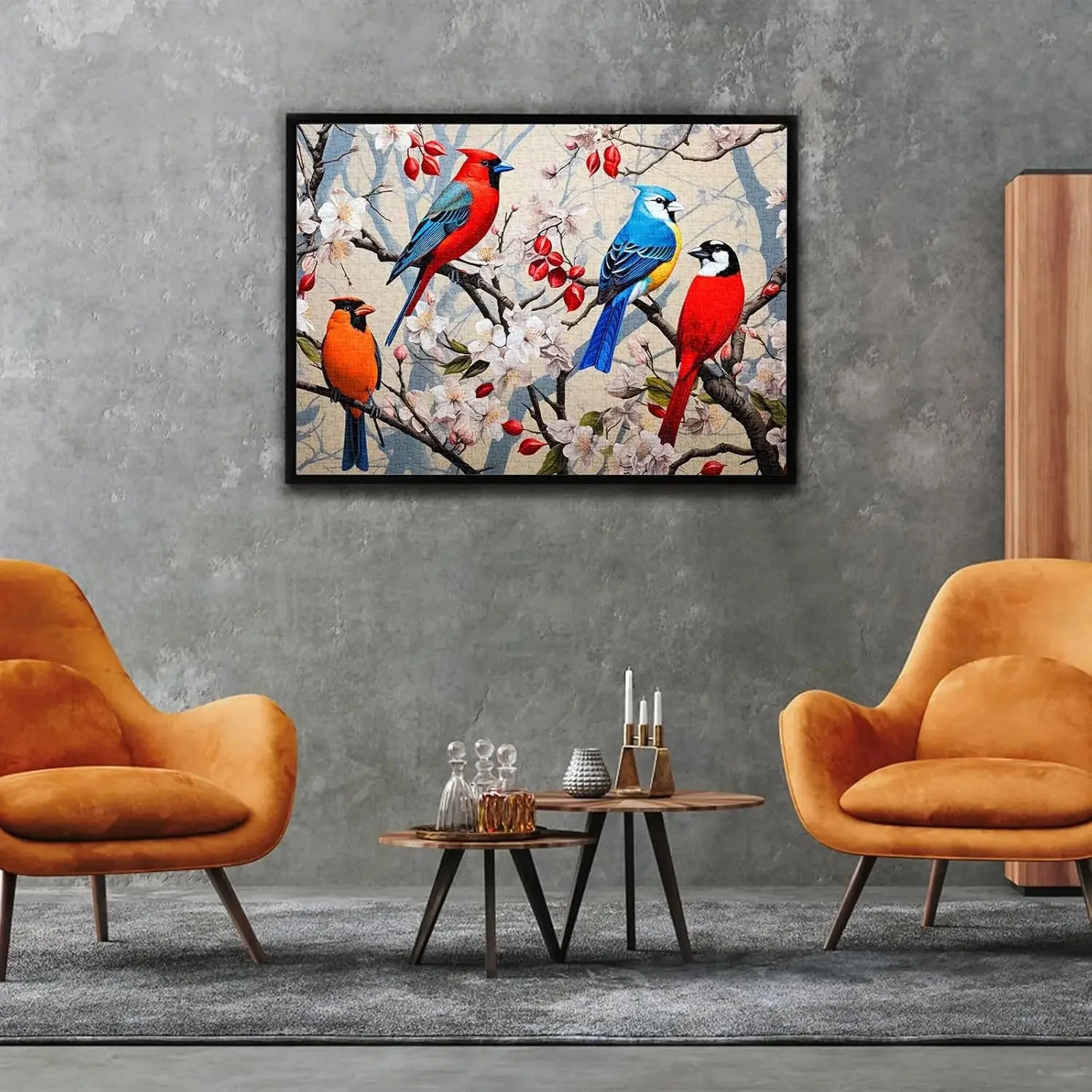 Jigsaw puzzles 300/500/1000 pieces for adults birds on branch educational fun game intellectual decompressing