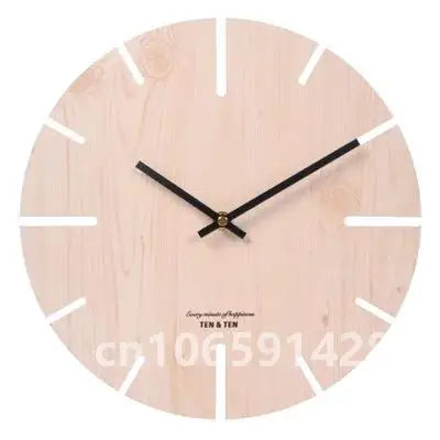 Nordic retro wooden wall clock corridor living room decoration solid wood quiet clocks hanging watch cafe store home