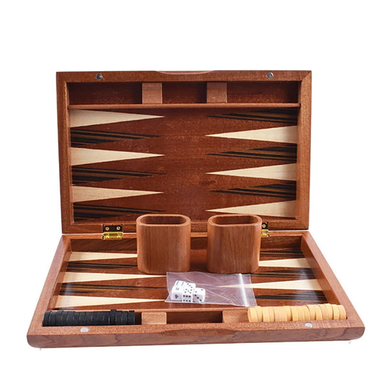 Luxury wooden backgammon chess set large handmade board games portable family travel table children aldult gift