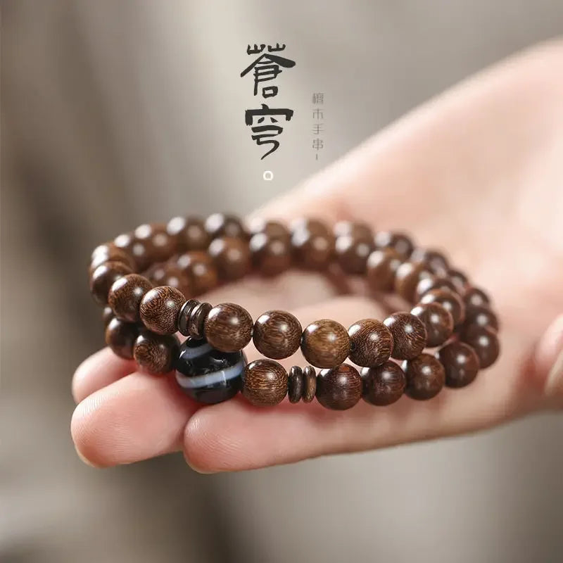 natural-golden-silk-sandalwood-chinese-retro-literary-style-rosary-bracelets-for-men-and-women-wooden-buddha-beads-hand-string