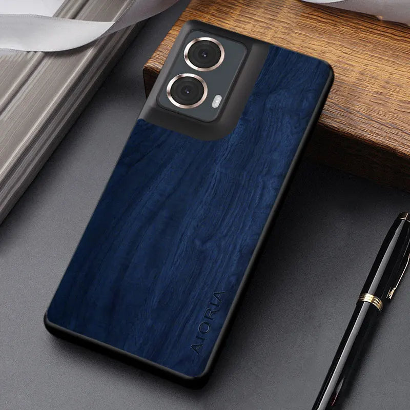 Case for motorola moto g86 g85 g56 g55 g45 g35 g05 e15 g15 power funda wooden pattern pu leather fashion phone case