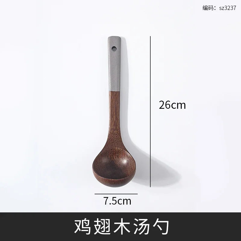 Wooden chicken wing kitchen utensils set non-stick pans specialized cookware tools - c 26x 7.5cm