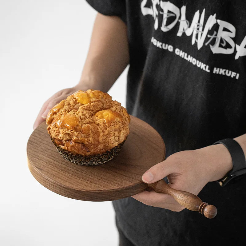 Walnut cutting board french vintage solid wood bread dessert fruit steak double sided deli kitchen utensils