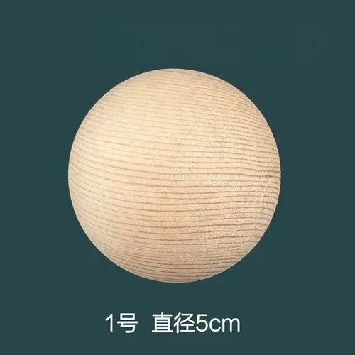 Solid wood carving solid color round ball staircase handrail bed tail headpost decoration column sculpture - pine 5cm