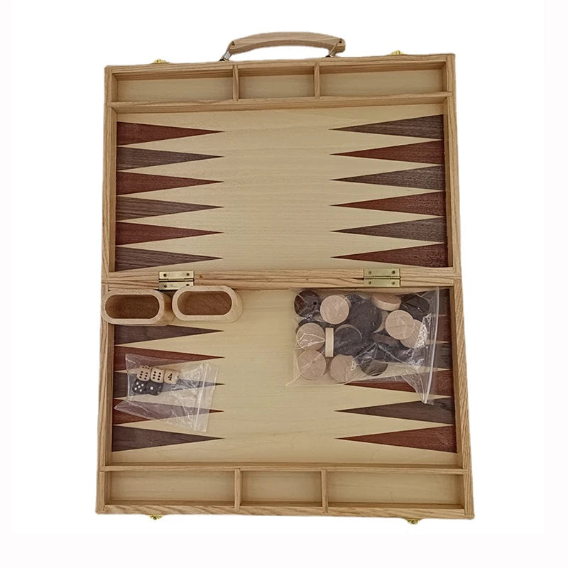 Wooden portable backgammon chess set luxury board games professional checkerboard travel family table game child gift