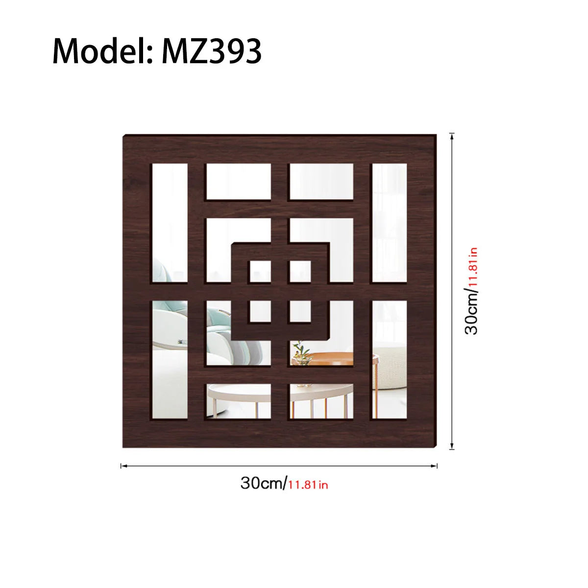 Rustic living room bedroom wall decor mirror wood farmhouse window frame hallway home decoration vintage decorative