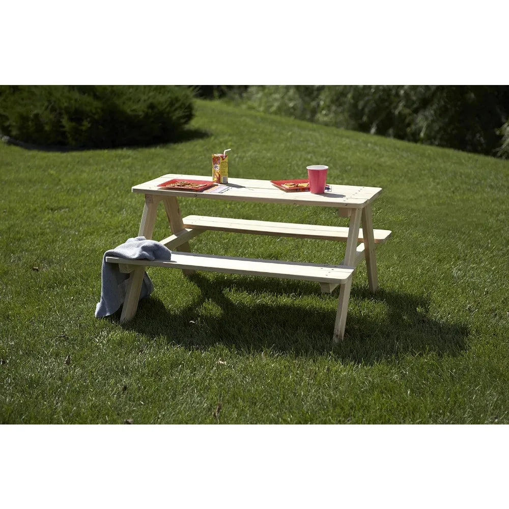 Outdoor wooden picnic bench for kids 37 x 10.8 4.9 brown patio dining table - united states / standard