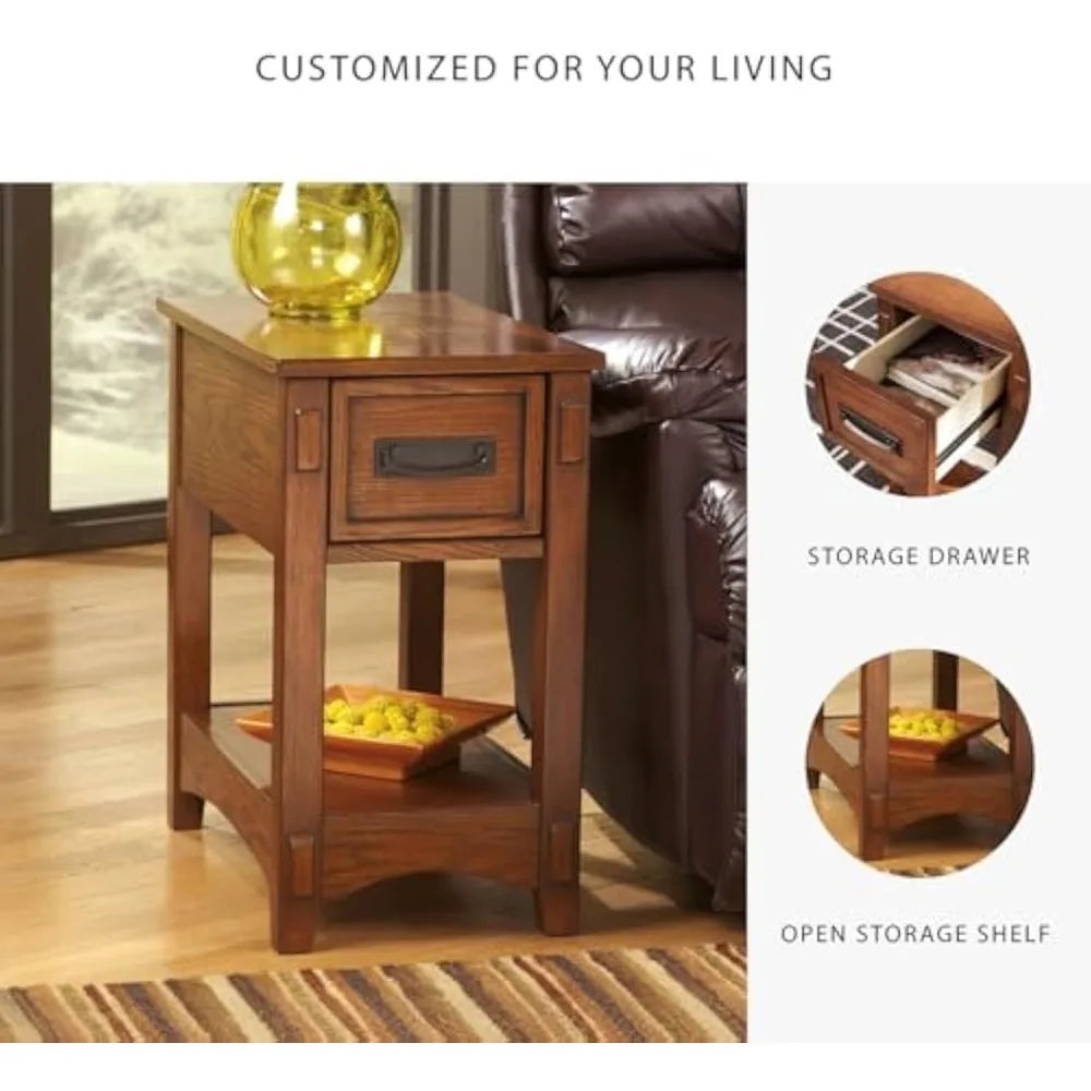 Breegin new traditional wooden chair side end table with 1 drawer and fixed shelf brown - united states