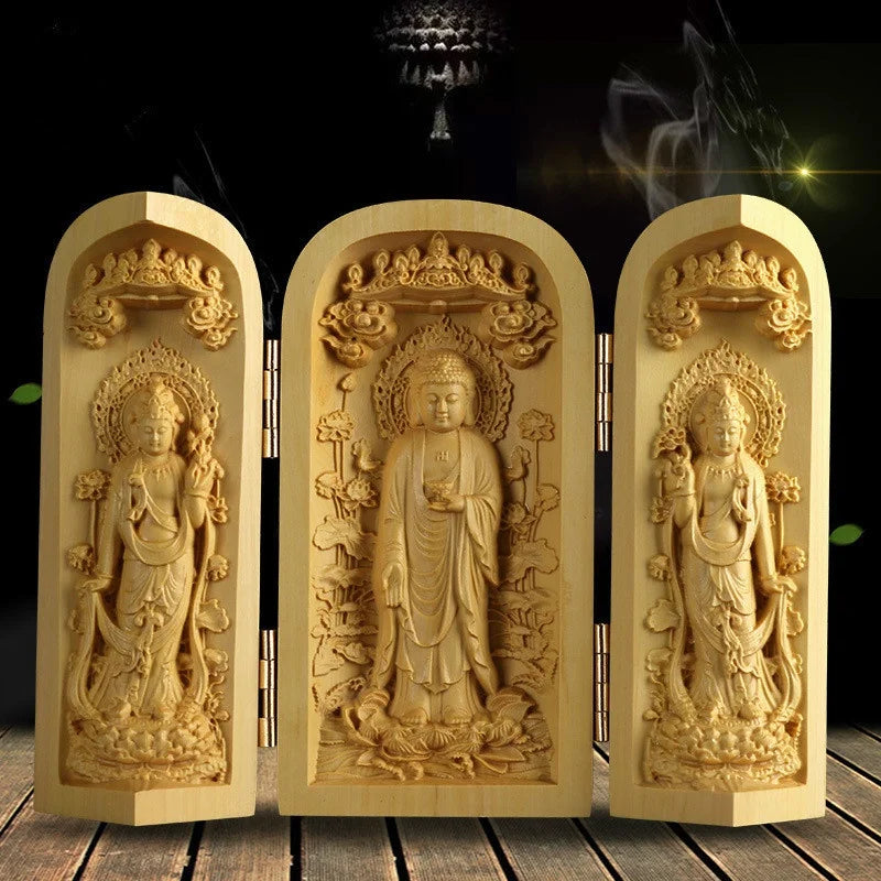 1pc-exquisite-boxwood-carving-guanyin-buddha-statue-western-sansheng-wood-carving-crafts-home-decoration