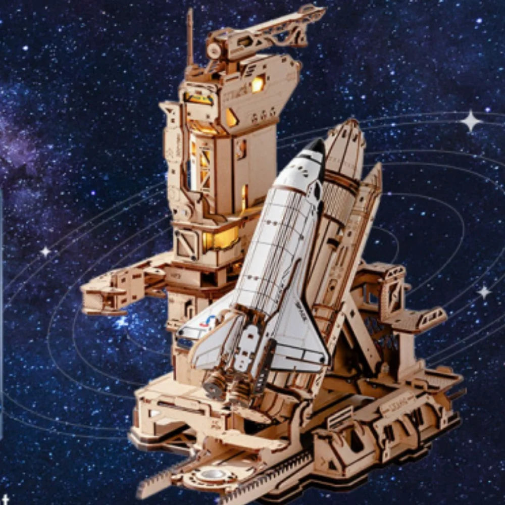 Robotime rokr 3d wooden puzzle space shuttle model kits for adults to build stem toy gift lka02