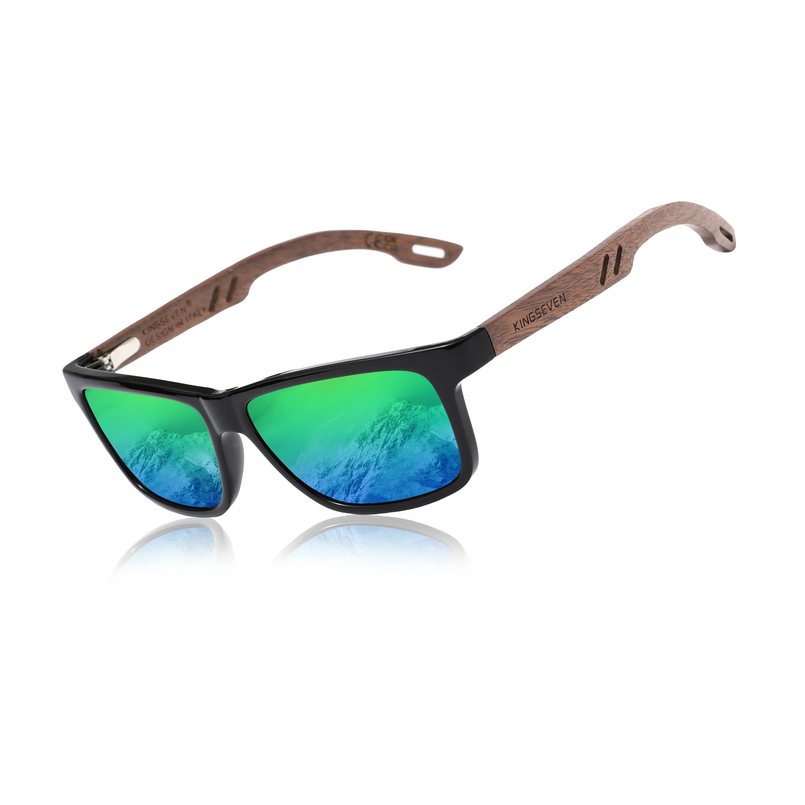 Kingseven sunglasses for men polarized walnut glasses retro man eyeglasses uva&b protection sun shades oculos gafas de