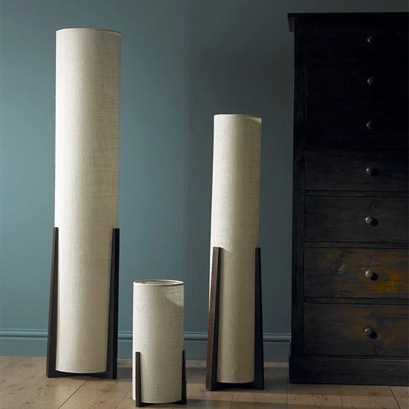 Zen floor lamp japanes style light fabric shadelamp minimalist lamp for living room tatami wood chair bedroom sofa light