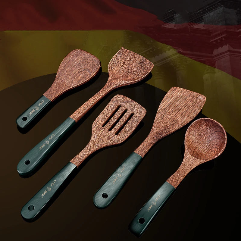Wooden cooking utensils natural wenge wood non-stick cookware spatula shovel rice spoon kitchen tool accessories