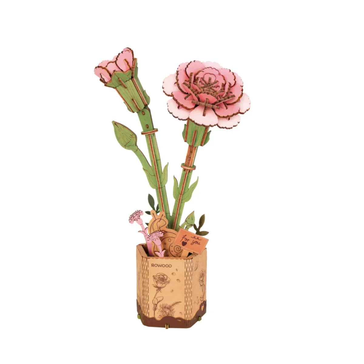 Robotime 3d wooden puzzle flowers bouquet bloom craft model kits eternal romantic gift for birthday mother’s day