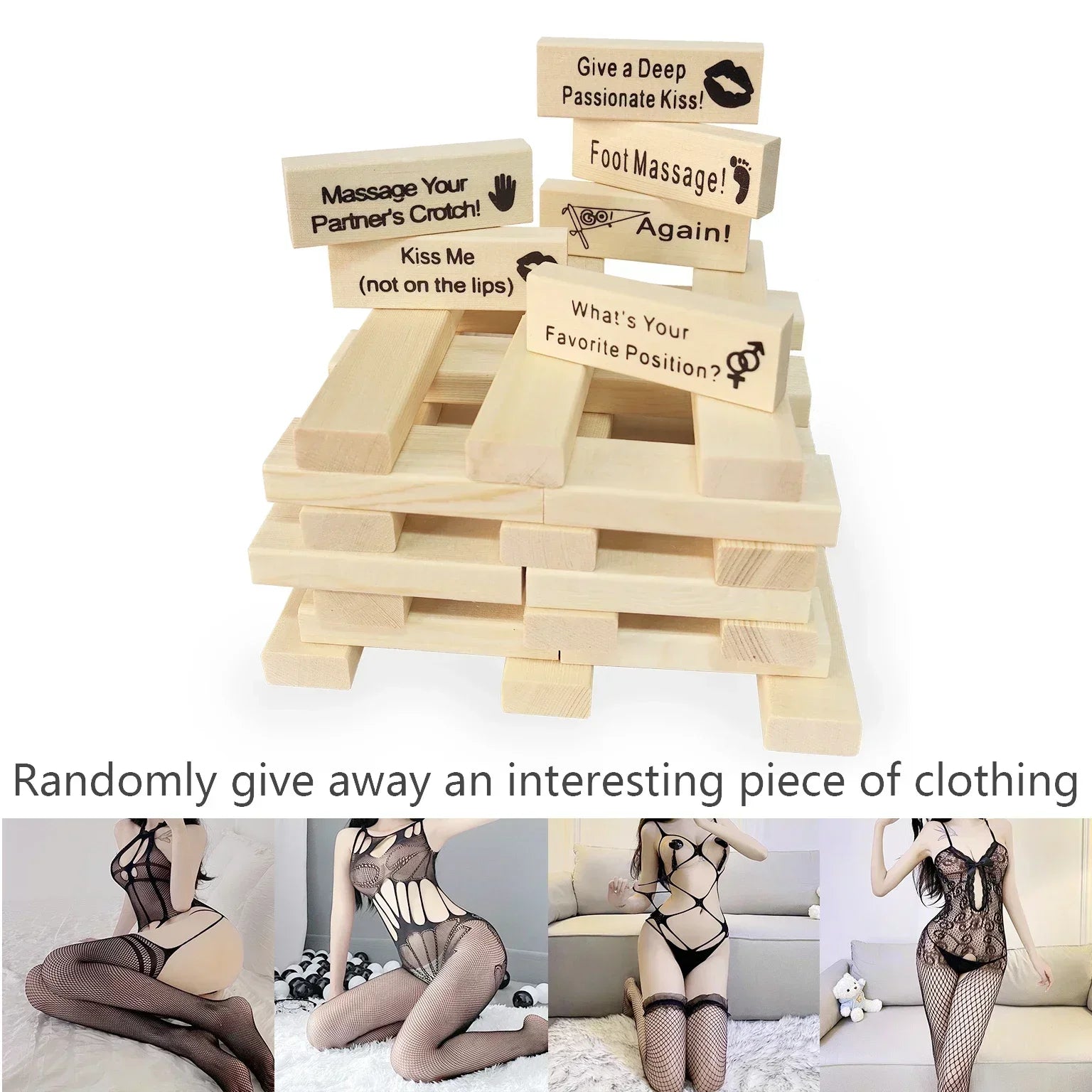 Fun building blocks couple activity night creative wooden tower game valentine’s day rolling stacking - 24pcs building