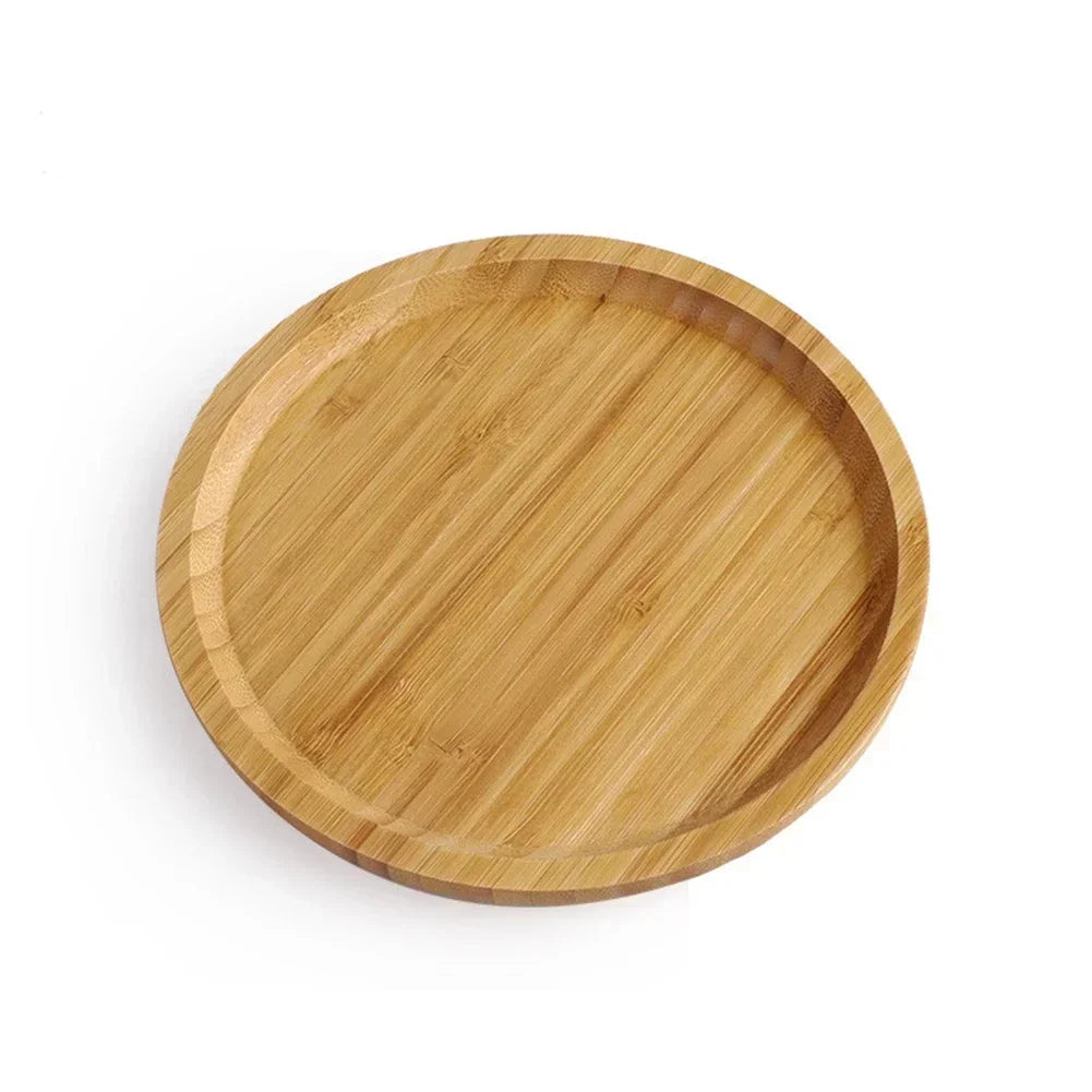Trays serving tray 20*5*30cm easy to clean for fruit pizza multi-functional round wooden tableware stand food