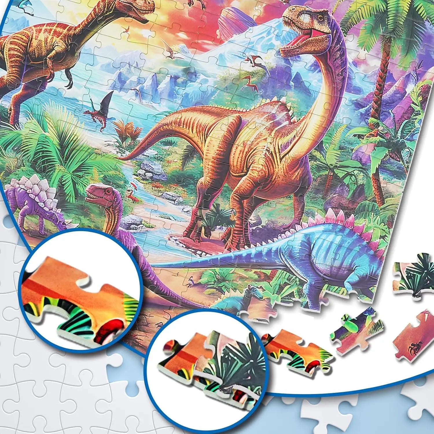 Dinosaur landscape puzzles wooden jigsaw 120/300/500/1000 pieces unique educational toys for adults/kids birthday gift