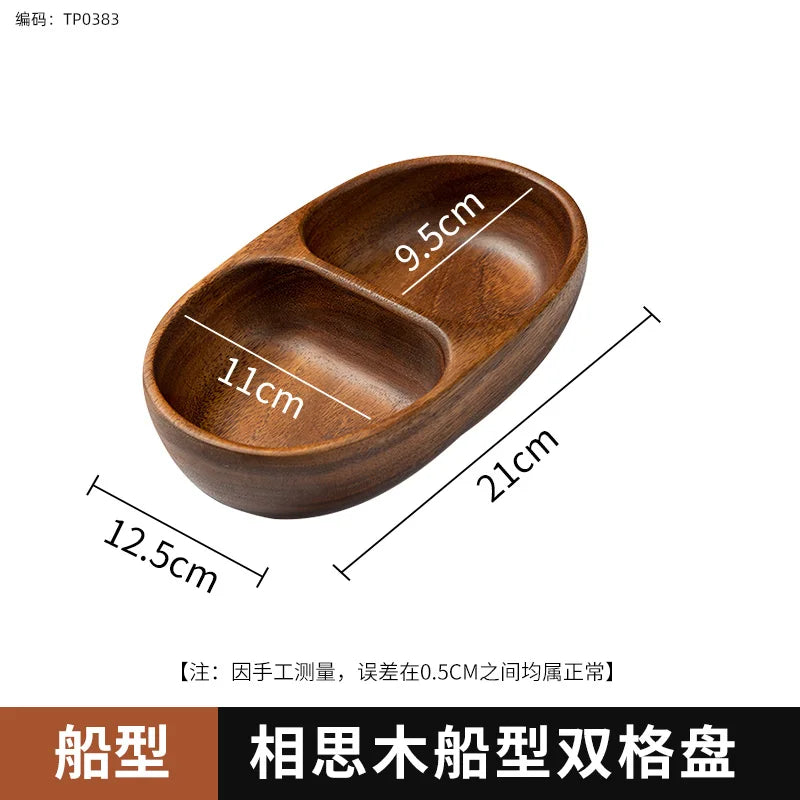 Solid wood tray acacia premium kung fu tea small fruit snacks nuts dessert plate desktop storage tableware - k