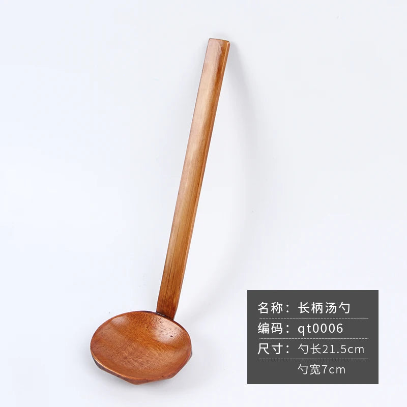 Japanese wooden spoon 1/3/5/10 set korean cutlery spoons for eat kitchen utensils accessories - t0006 10pcs