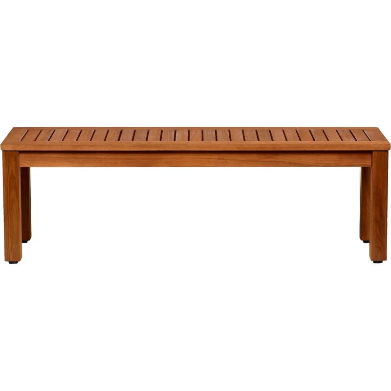 (uux) aster backless patio eucalyptus wood | ideal for outdoors and indoors 53’’ brown bench uq - united states / rice