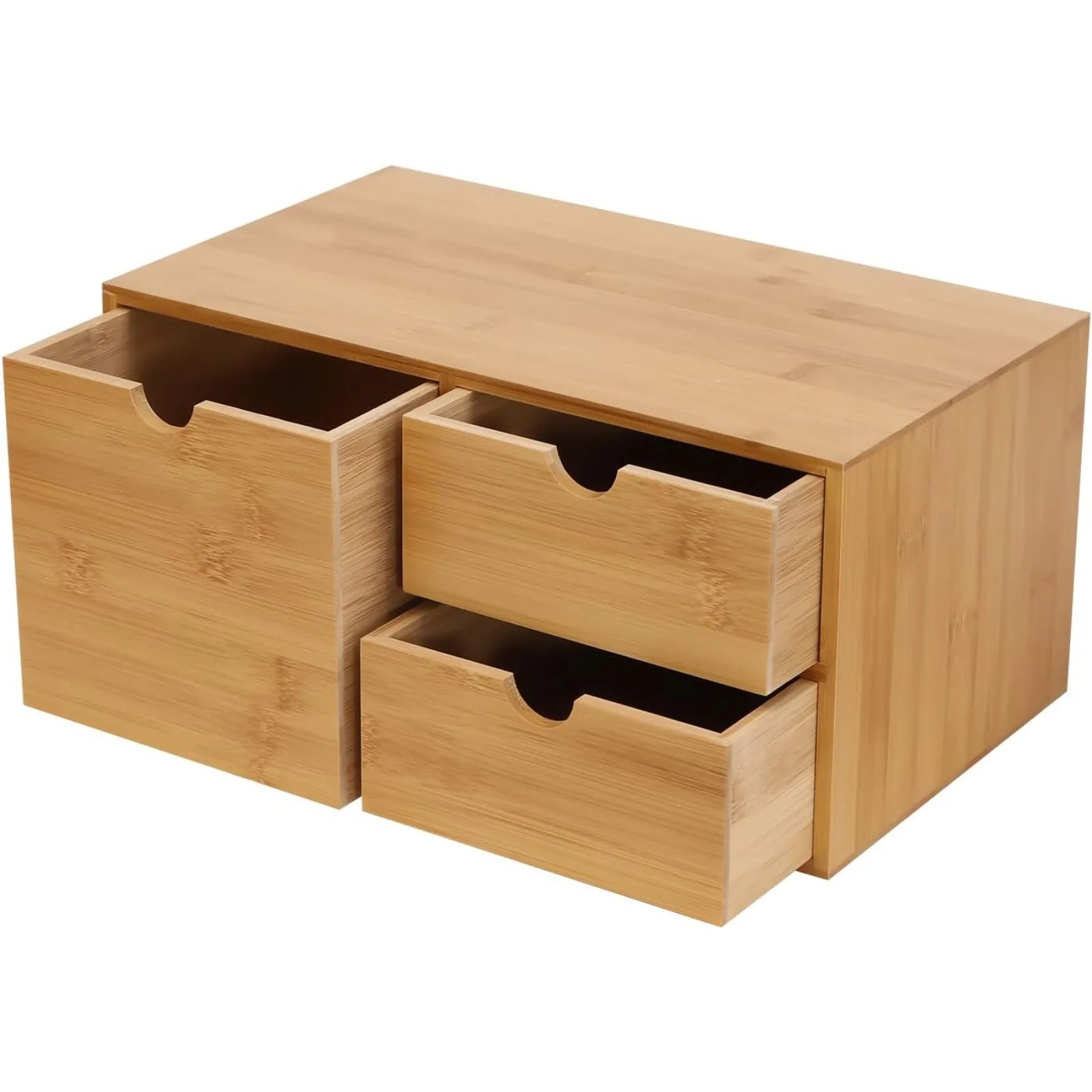 Desktop drawers bamboo desk organizer drawer tabletop storage organization box recess handles flat top for office home