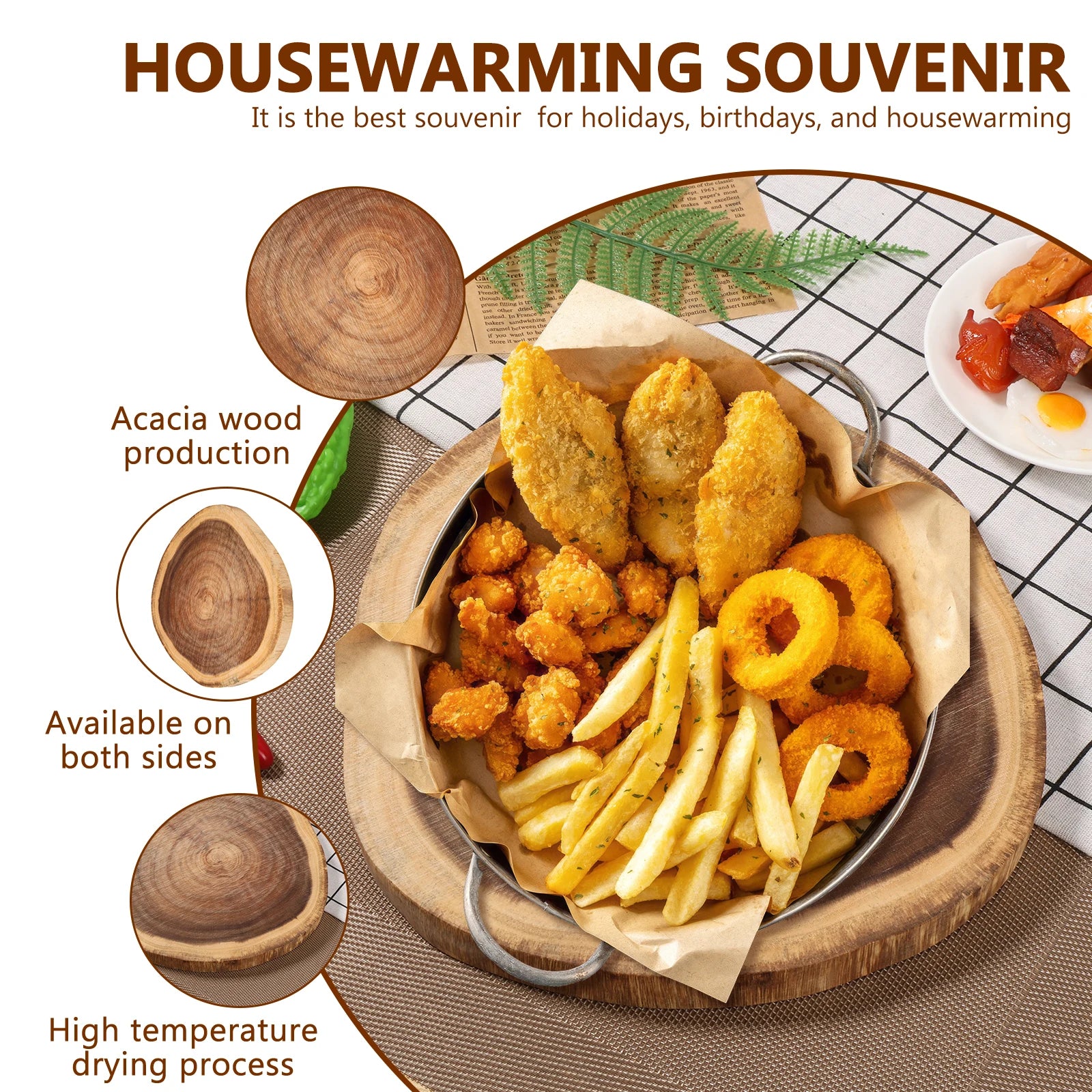 Cutting board irregular chopping double sided acacia wood multipurpose kitchen