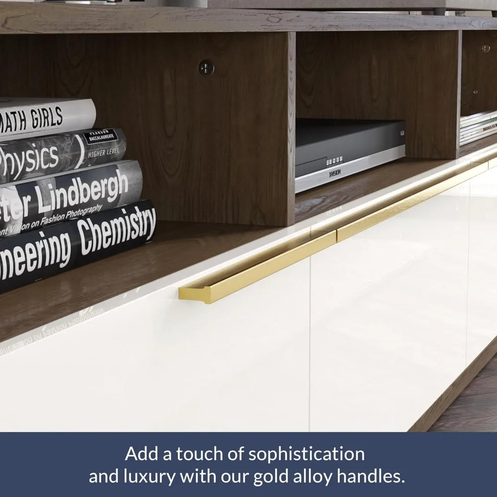 70’’ tv stand for up to modern home entertainment center with open shelves and drawers media console table wood storag