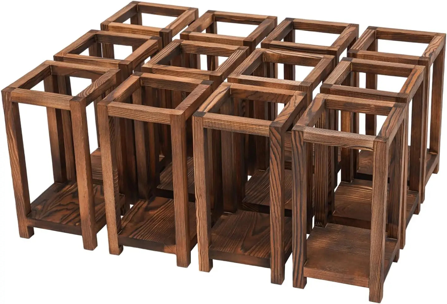 12 pcs wooden wedding lantern centerpiece candle holders 10.6’’ rustic centerpieces for table decor - united states