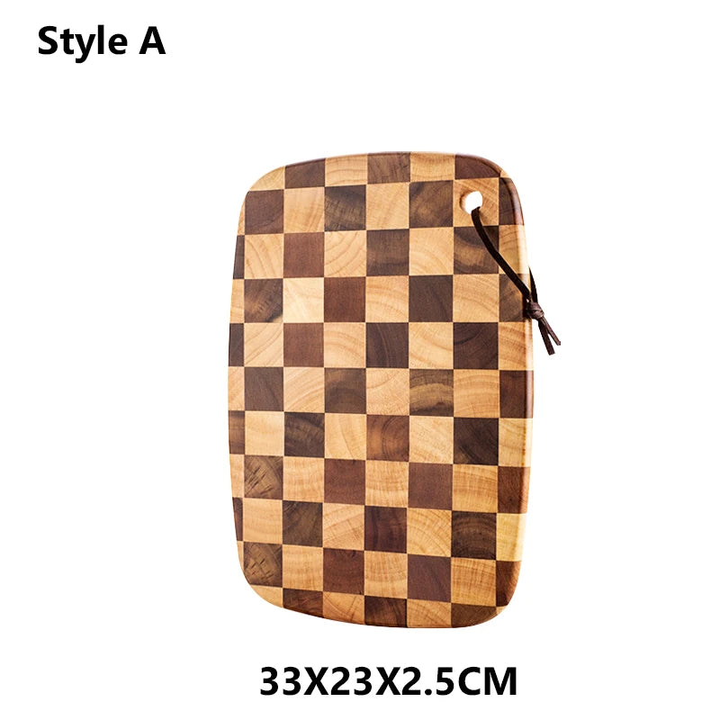 Wxcoo cutting board solid wood household tray mosaic boards wooden chopping blocks kitchenware - style