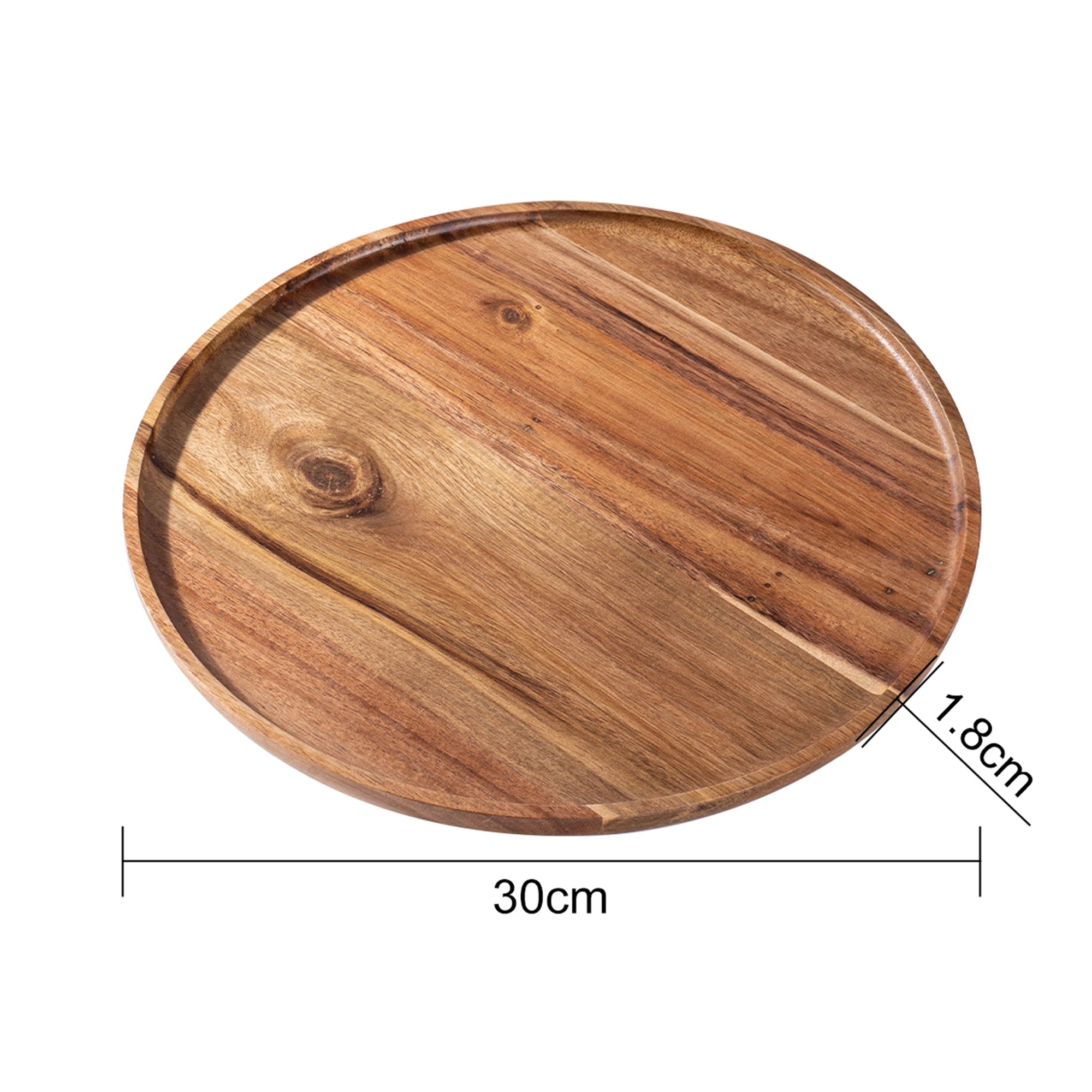 12.5/15/20/25/30cm round serving platter tray acacia wood pizza salad plate fruit dessert bread cake container snacks