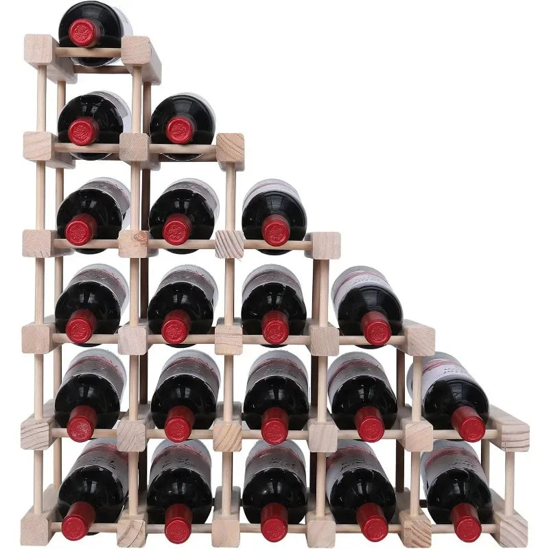 Wine rack small countertop cabinet stackable storage wooden freestanding floor holder - 20 bottles / united states