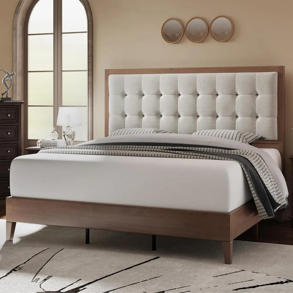 walnut-king-size-solid-wood-bed-frame-with-tall-upholstered-tufted-headboard-no-box-spring-required