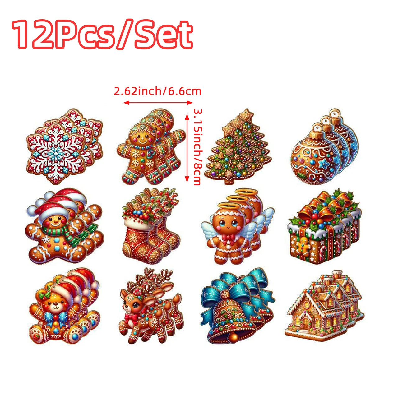 12pcs christmas wooden pendants gingerbread man xmas tree hanging ornaments home party decor navidad new year gifts