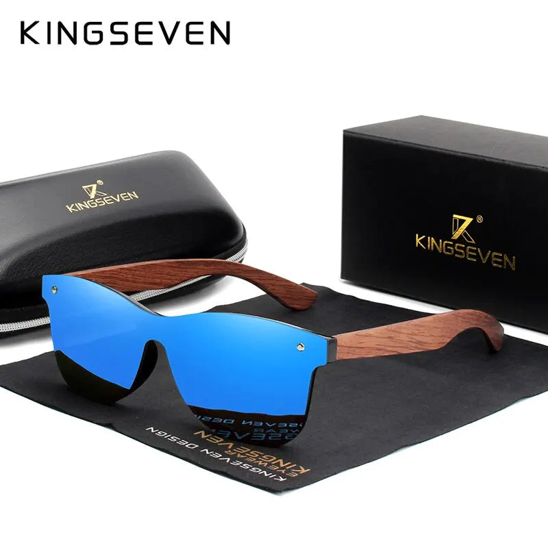 Kingseven natural wooden sunglasses polarized men women square luxury elegant handmade wood sunglasses driving