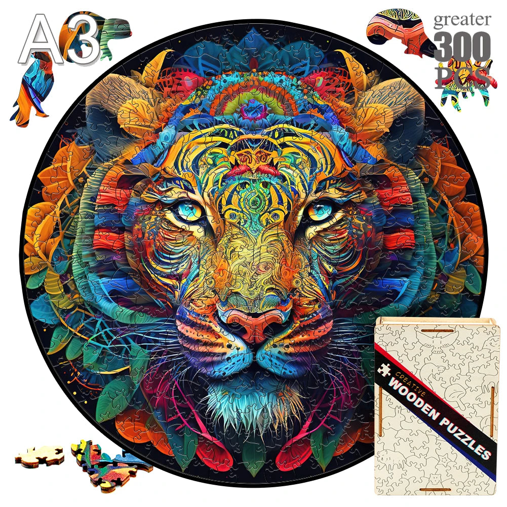 Animal wood puzzle cat fox peacock montessori toys for innovative jigsaw children diy crafts novel products