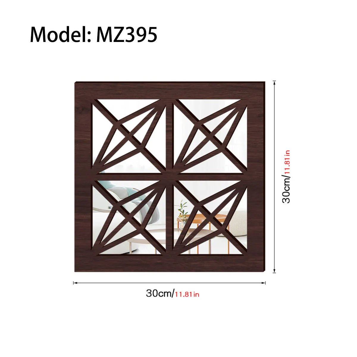 Rustic living room bedroom wall decor mirror wood farmhouse window frame hallway home decoration vintage decorative