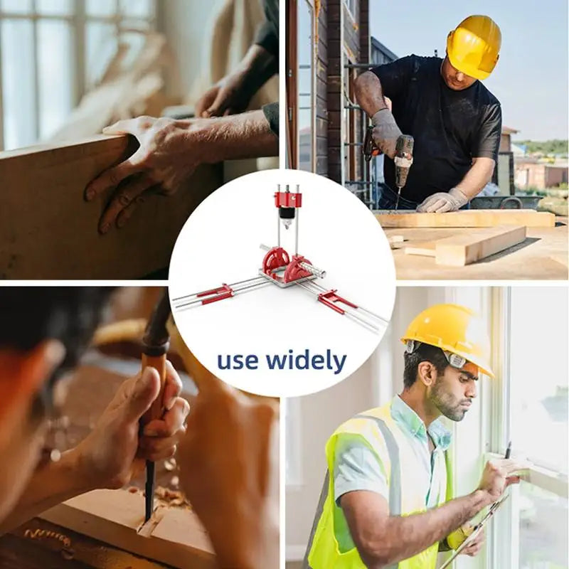 Woodworking multi-angle drill guide with handles positioning blocks hole punch locator aluminum alloy adjustable height